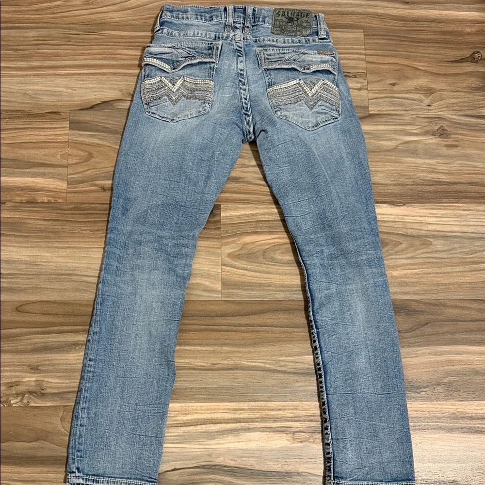 Salvage Supply Company Jeans Mens 28x30 Blue Havoc Straight Slim Fit Denim